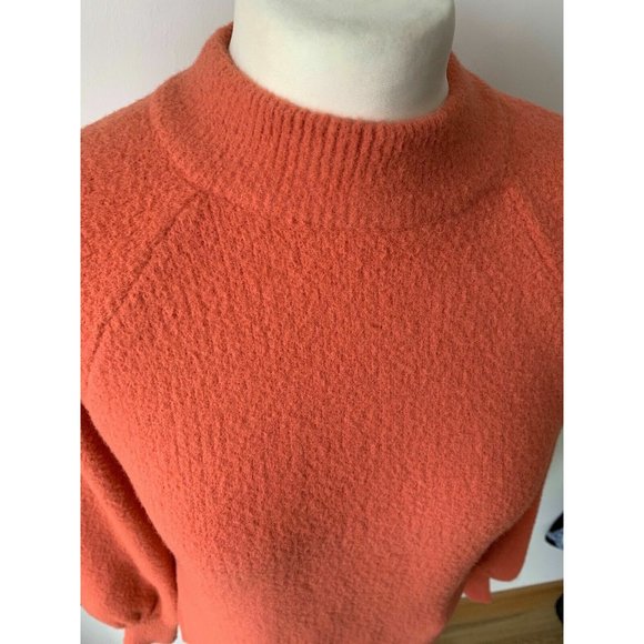 M&S high neck soft fluffy Jumper Size XS Orange - Picture 3 of 5